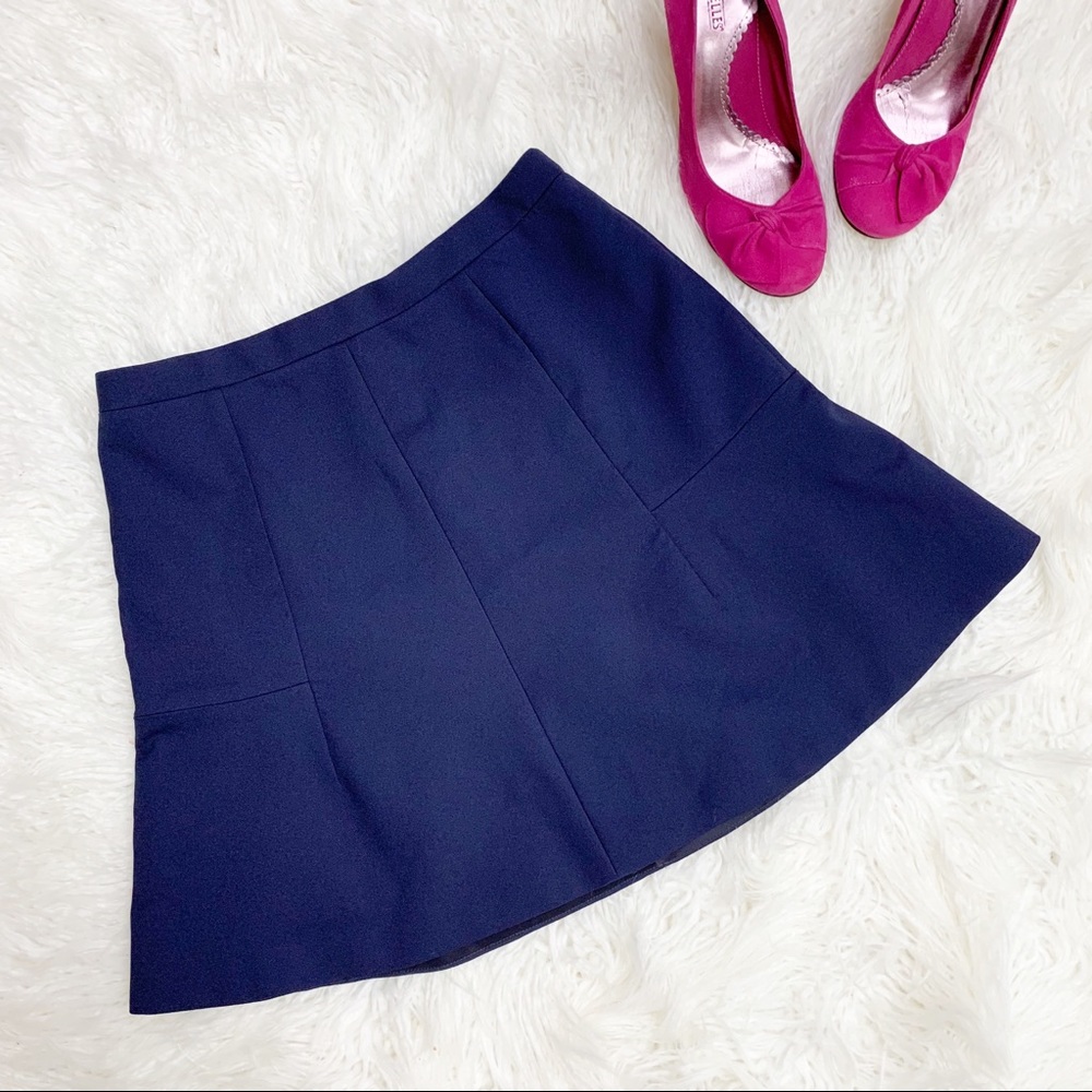 J. Crew Navy A Line Mini Skirt